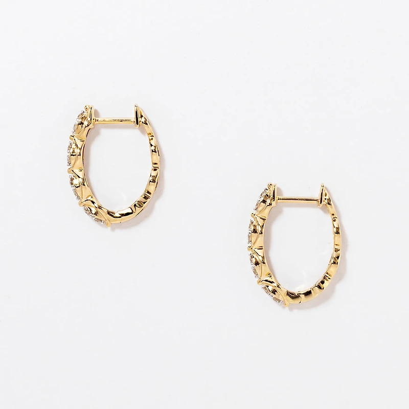Diamond Hoop Earrings in 10K Yellow Gold (0.25 ct tw)