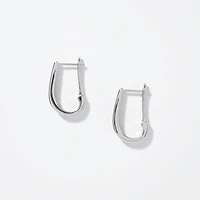 Channel-Set Diamond J-Hoop Earrings in 10K White Gold (0.75 ct tw)