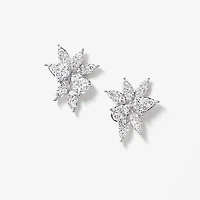 Diamond Cluster Earrings in 10K White Gold (1.43 ct tw)