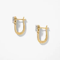 Diamond Hook Earrings in 10K Yellow and White Gold (0.33 ct tw)