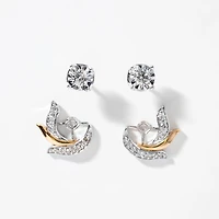 Diamond Jacket Earring in 10K White and Yellow Gold (0.42 ct tw)