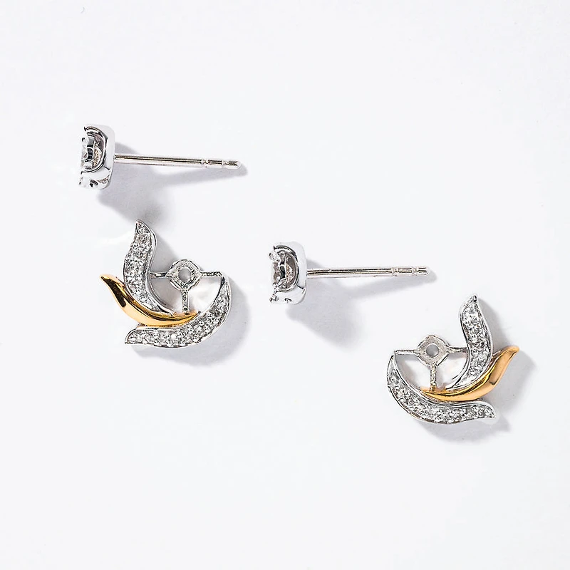 Diamond Jacket Earring in 10K White and Yellow Gold (0.42 ct tw)