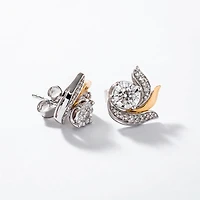 Diamond Jacket Earring in 10K White and Yellow Gold (0.42 ct tw)