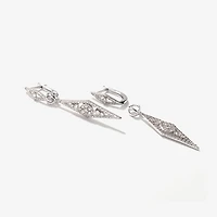 Multi-Look Diamond Cluster Dangle Earrings in 10K White Gold (1.00 ct