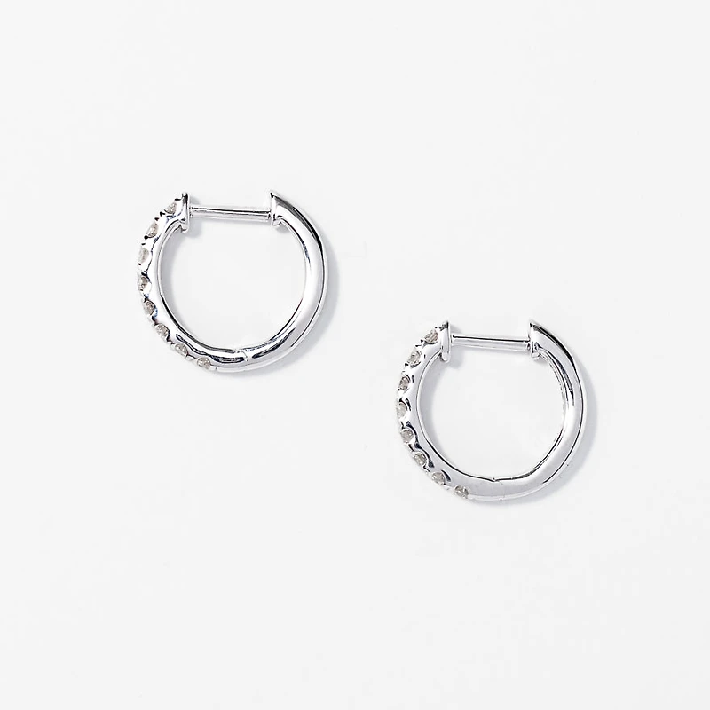 Diamond Hoop Earrings in 10K White Gold (0.50 ct tw)
