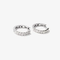 Diamond Hoop Earrings in 10K White Gold (0.75 ct tw)