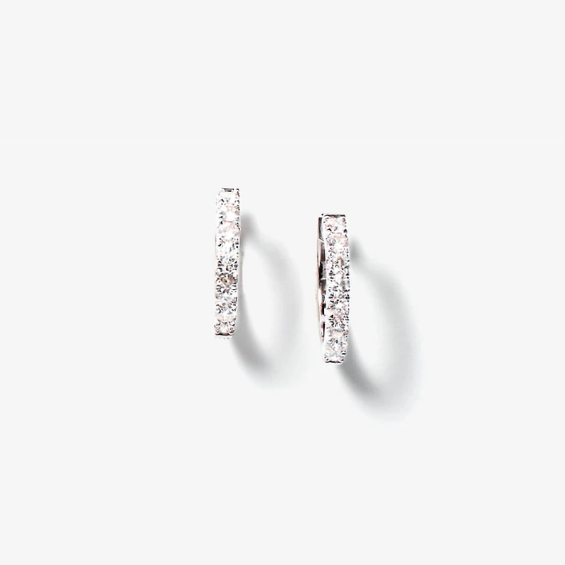 Diamond Hoop Earrings in 10K White Gold (0.75 ct tw)