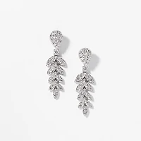 Diamond Cluster Earrings in 10K White Gold (1.00 ct tw)