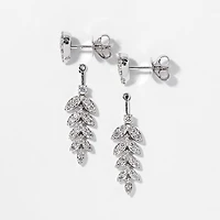 Diamond Cluster Earrings in 10K White Gold (1.00 ct tw)