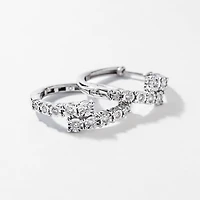 Diamond Hoop Earrings in 10K White Gold (0.40 ct tw)
