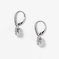 Diamond Halo Hoop Earrings in 10K White Gold (0.66 ct tw)