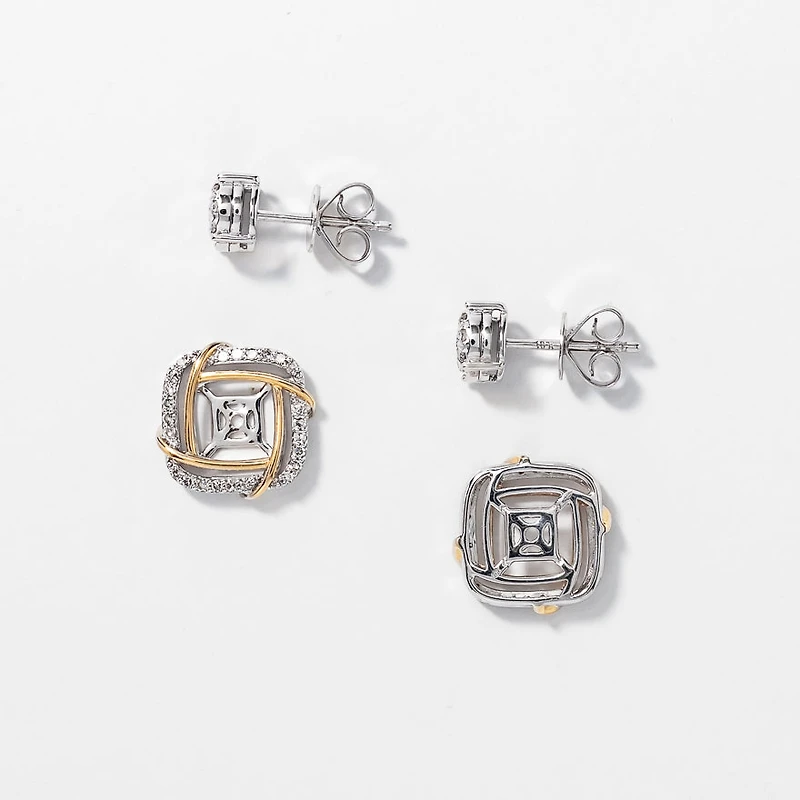 Diamond Jacket Earring in 10K White and Yellow Gold (0.40 ct tw)