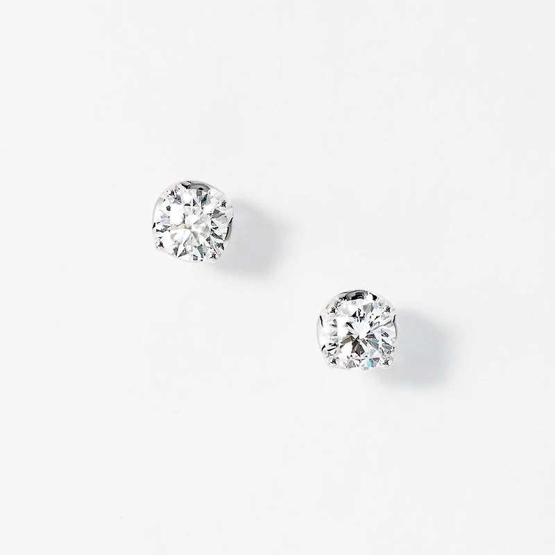 Lab Grown Diamond Stud Earrings in 14K White Gold (1.00 ct tw)