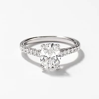 Lab Grown Oval Cut Diamond Engagement Ring 14K White Gold (1.75 ct
