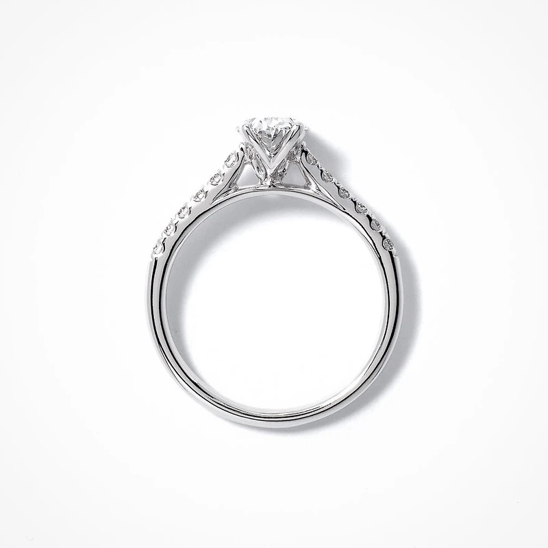 Lab Grown Oval Cut Diamond Engagement Ring 14K White Gold (1.25 ct