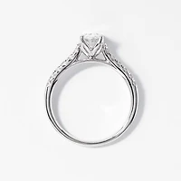 Lab Grown Oval Cut Diamond Engagement Ring 14K White Gold (1.00 ct