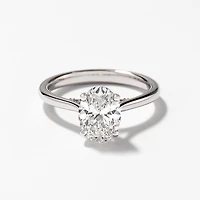 Lab Grown Oval Cut Diamond Engagement Ring 14K White Gold (1.57 ct