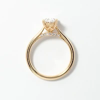 Lab Grown Oval Cut Diamond Engagement Ring 14K Yellow Gold (1.57 ct