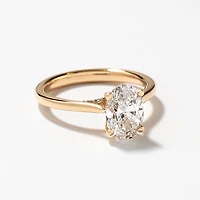 Lab Grown Oval Cut Diamond Engagement Ring 14K Yellow Gold (1.57 ct