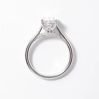Lab Grown Oval Cut Diamond Engagement Ring 14K White Gold (2.07 ct