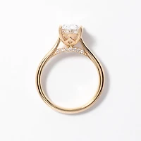 Lab Grown Oval Cut Diamond Engagement Ring 14K Yellow Gold (2.07 ct