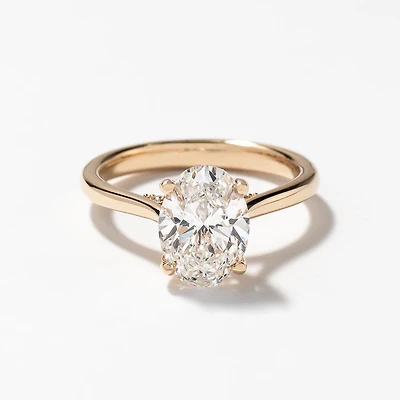 Lab Grown Oval Cut Diamond Engagement Ring 14K Yellow Gold (2.07 ct