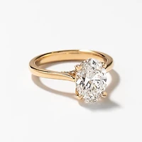 Lab Grown Oval Cut Diamond Engagement Ring 14K Yellow Gold (2.07 ct