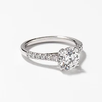 Lab Grown Round Cut Diamond Engagement Ring 14K White Gold (1.75 ct