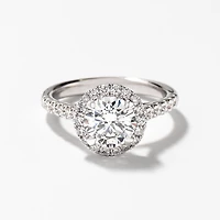 Lab Grown Round Cut Diamond Engagement Ring 14K White Gold (2.00 ct