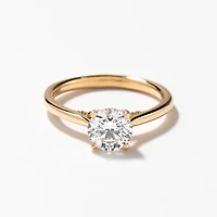Lab Grown Round Cut Diamond Engagement Ring 14K Yellow Gold (1.07 c