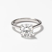 Lab Grown Round Cut Diamond Engagement Ring 14K White Gold (2.07 ct