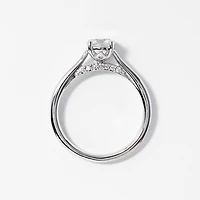 Lab Grown Round Cut Diamond Engagement Ring 14K White Gold (0.82 ct