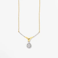 Diamond Cluster Necklace in 10K White and Yellow Gold (0.50 ct tw)