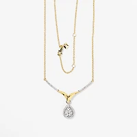 Diamond Cluster Necklace in 10K White and Yellow Gold (0.50 ct tw)