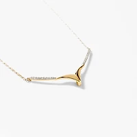 Diamond Cluster Necklace in 10K White and Yellow Gold (0.50 ct tw)
