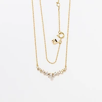 Diamond Cluster Necklace in 10K Yellow and White Gold (0.20 ct tw)