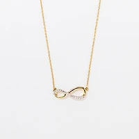 Diamond Infinity Necklace in 10K Yellow Gold (0.08 ct tw)