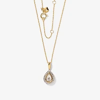 Pear Shape Diamond Pendant Necklace in 10K Yellow Gold (0.20ct tw)