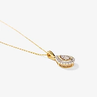 Pear Shape Diamond Pendant Necklace in 10K Yellow Gold (0.20ct tw)