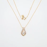 Diamond Cluster Necklace in 10K Yellow Gold (0.33 ct tw)