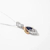 Sapphire Necklace in 10K White and Yellow Gold