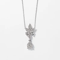 Diamond Cluster Necklace in 10K White Gold (0.50 ct tw)