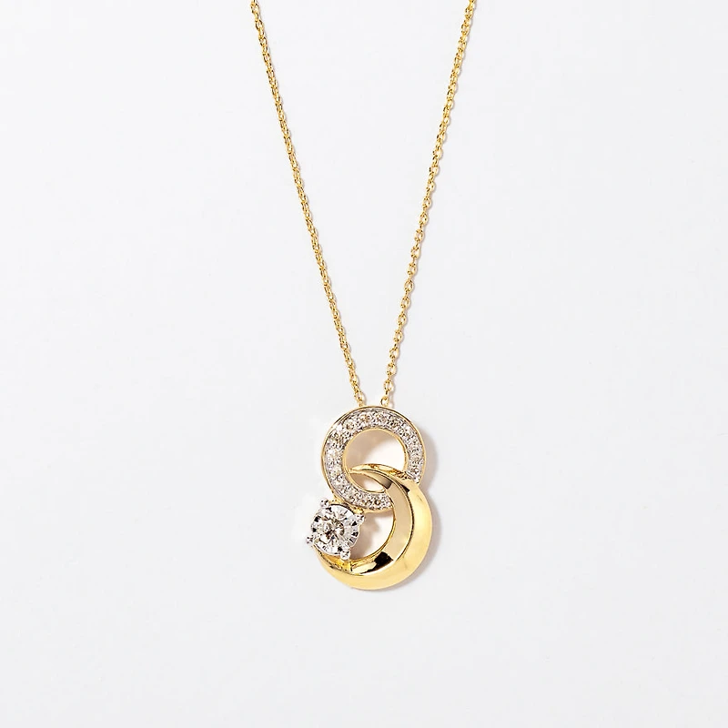 Diamond Moon Pendant in 10K Yellow Gold (0.25 ct tw)