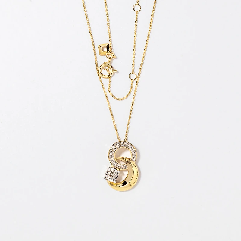 Diamond Moon Pendant in 10K Yellow Gold (0.25 ct tw)