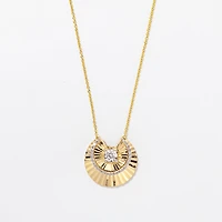 Diamond Sunray Necklace in 10K Yellow and White Gold (0.25 ct tw)