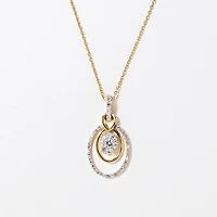 Diamond Cluster Necklace in 10K Yellow Gold (0.33 ct tw)