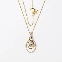 Diamond Cluster Necklace in 10K Yellow Gold (0.33 ct tw)