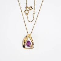 Amethyst Pendant with Diamond Accents in 10K Yellow Gold