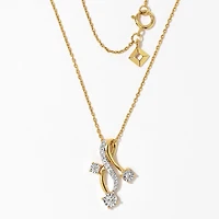 Swirl Diamond Pendant in 10K Yellow and White Gold (0.20 ct tw)