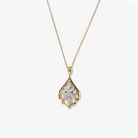 Diamond Cluster Pendant in 10K Yellow and White Gold (0.25 ct tw)